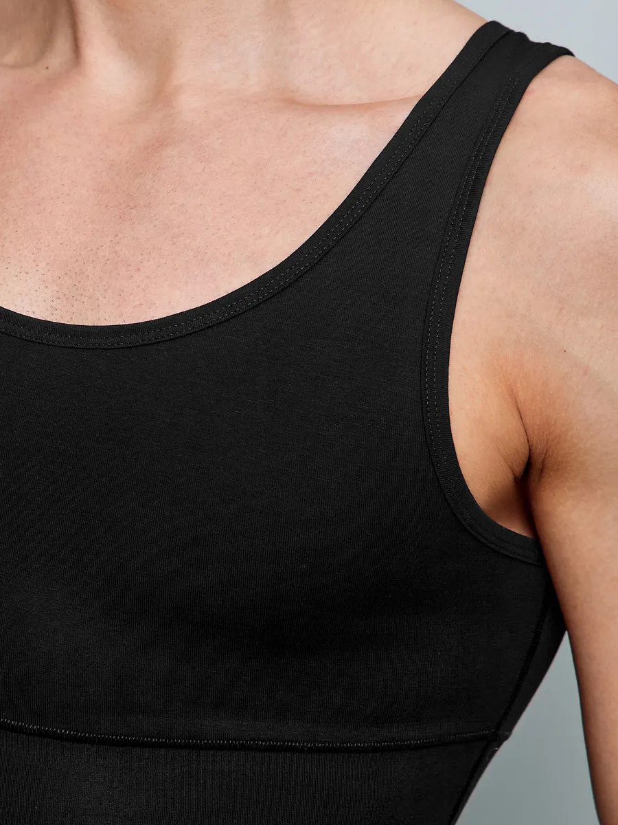 Майка утягивающая мужская компрессионная спортивная черный