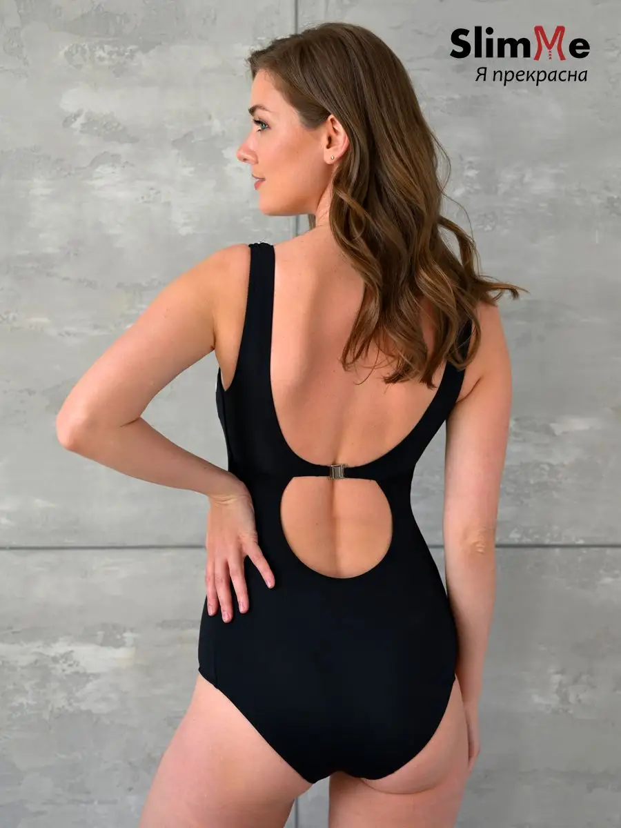 Купальник слитный MSM7679 черный/белыйузор