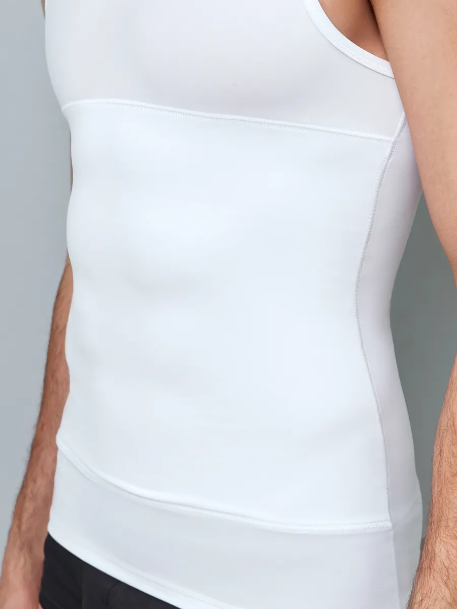 Майка мужская утягивающая спортивная больших размеров белый