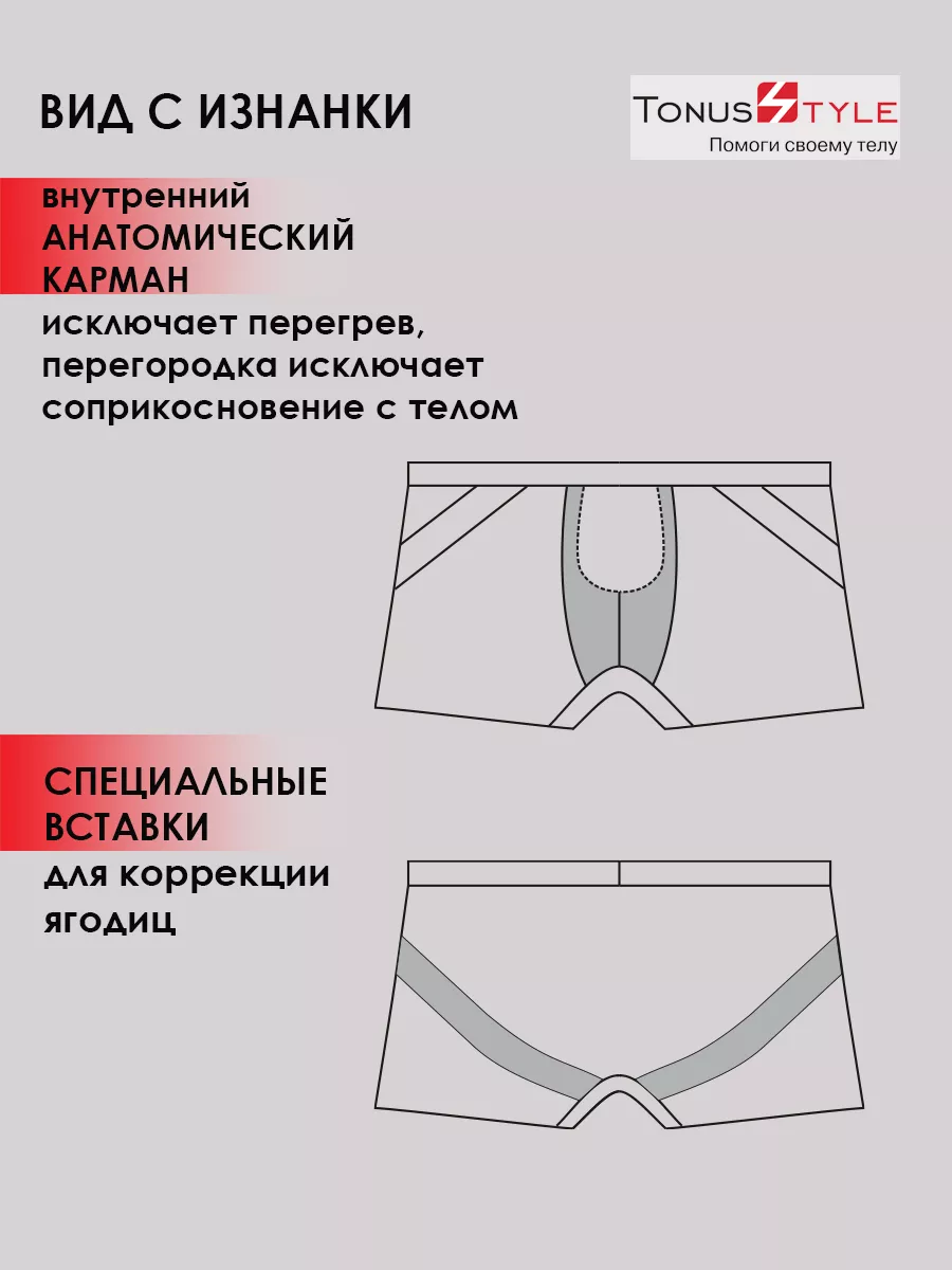 Трусы боксеры с анатомическим карманом черный