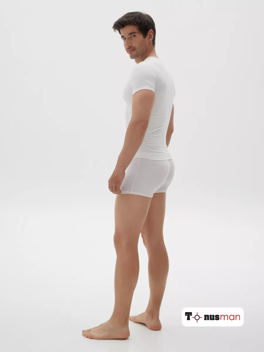 Футболка спортивная мужская однотонная компрессионная белый