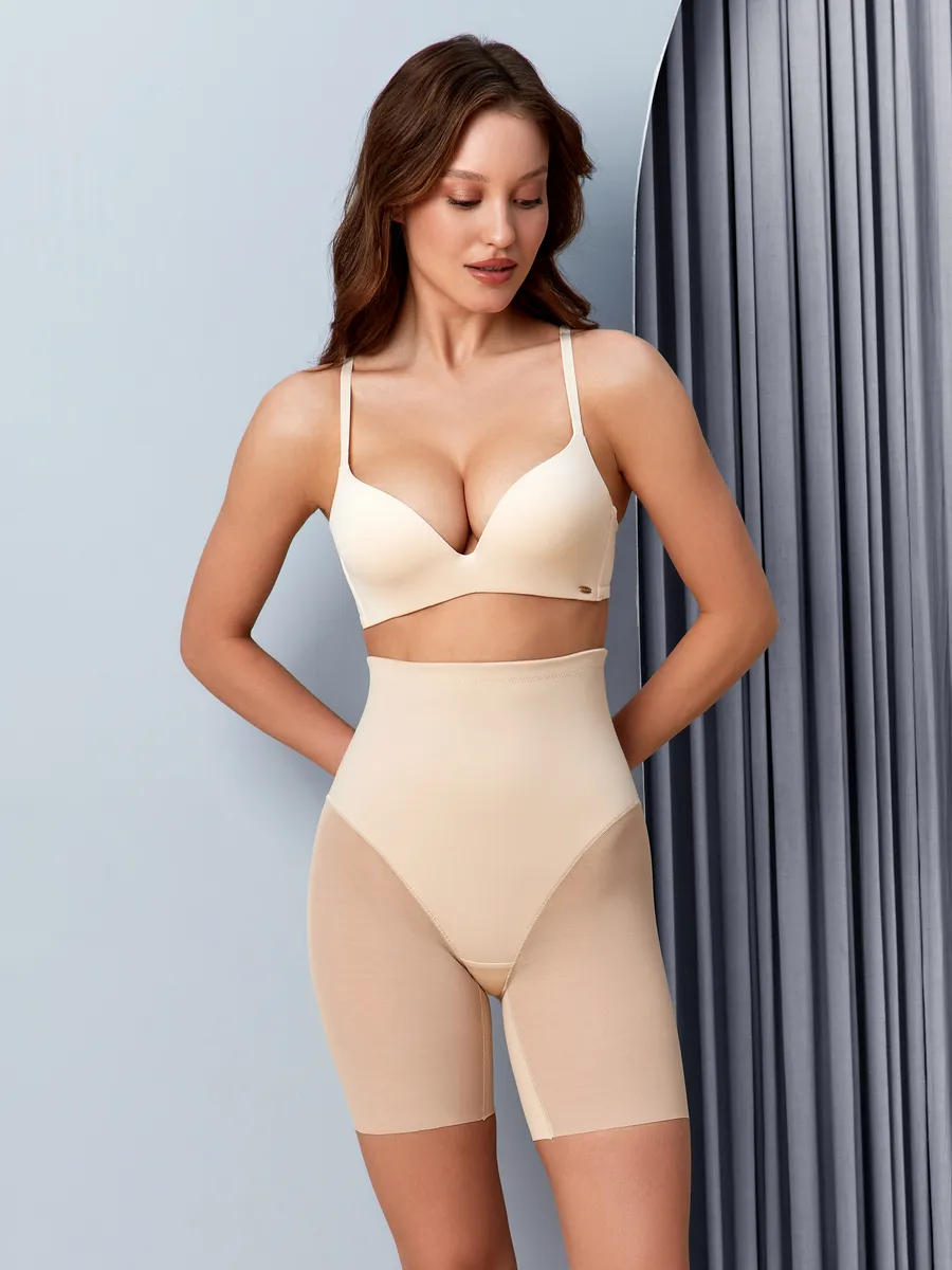 Трусы панталоны от натирания утягивающие бесшовные бежевый
