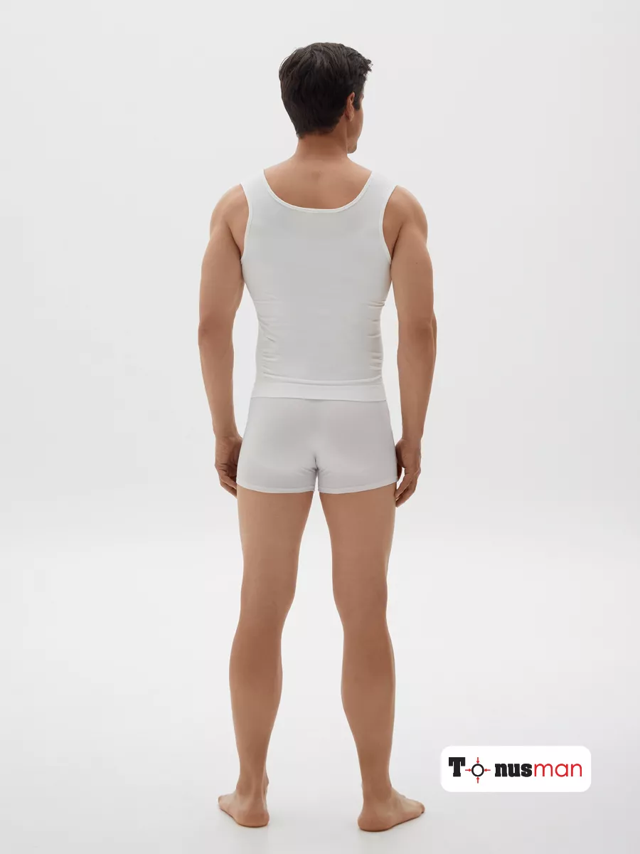 Майка мужская спортивная больших размеров бесшовная белый