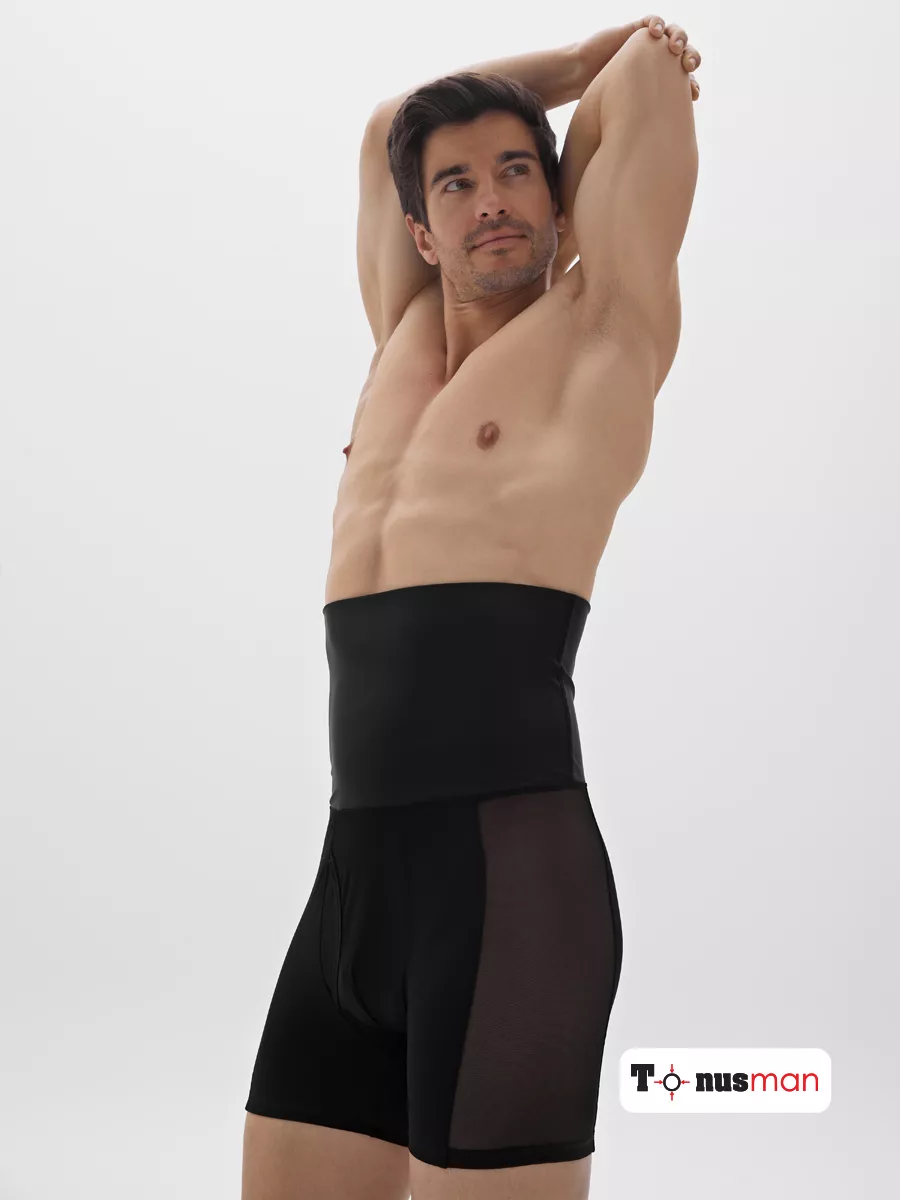 Трусы мужские боксеры корректирующие живот черный