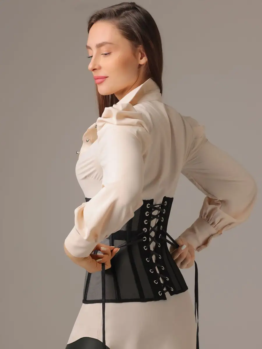 Корсет вечерний на шнуровке утягивающий черный