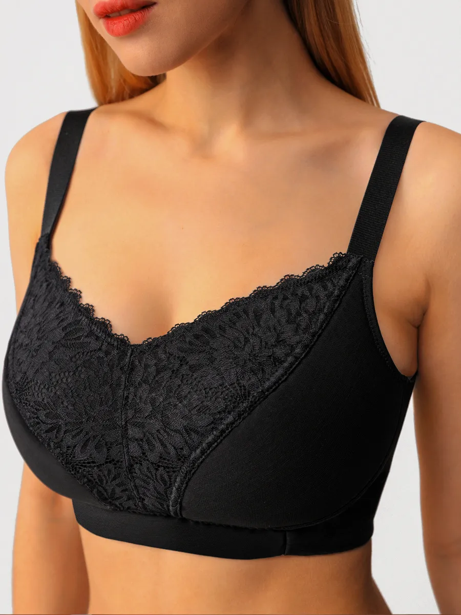 Бюстгальтер женский большие размеры без косточек черный