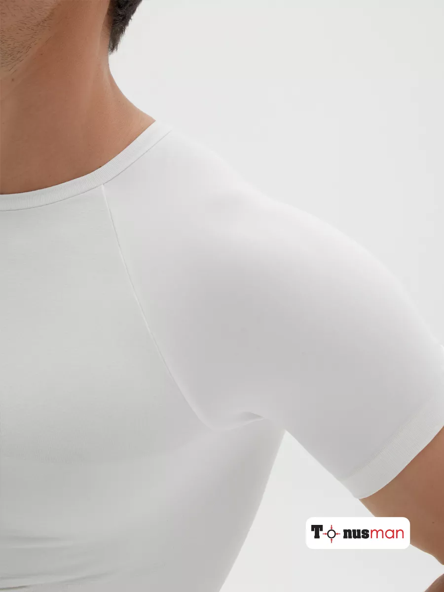 Футболка спортивная мужская однотонная компрессионная белый