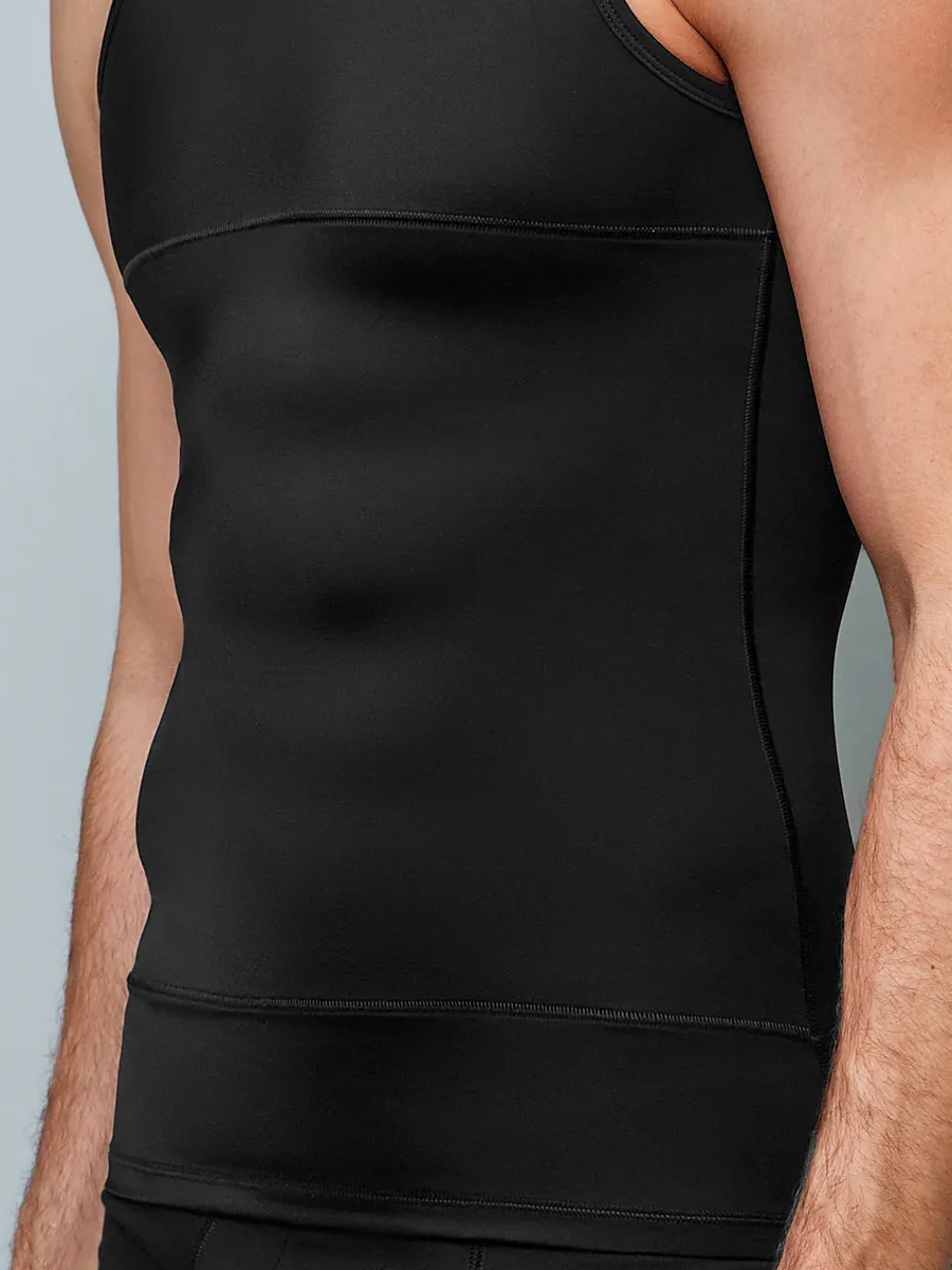 Майка мужская спортивная утягивающая больших размеров черный