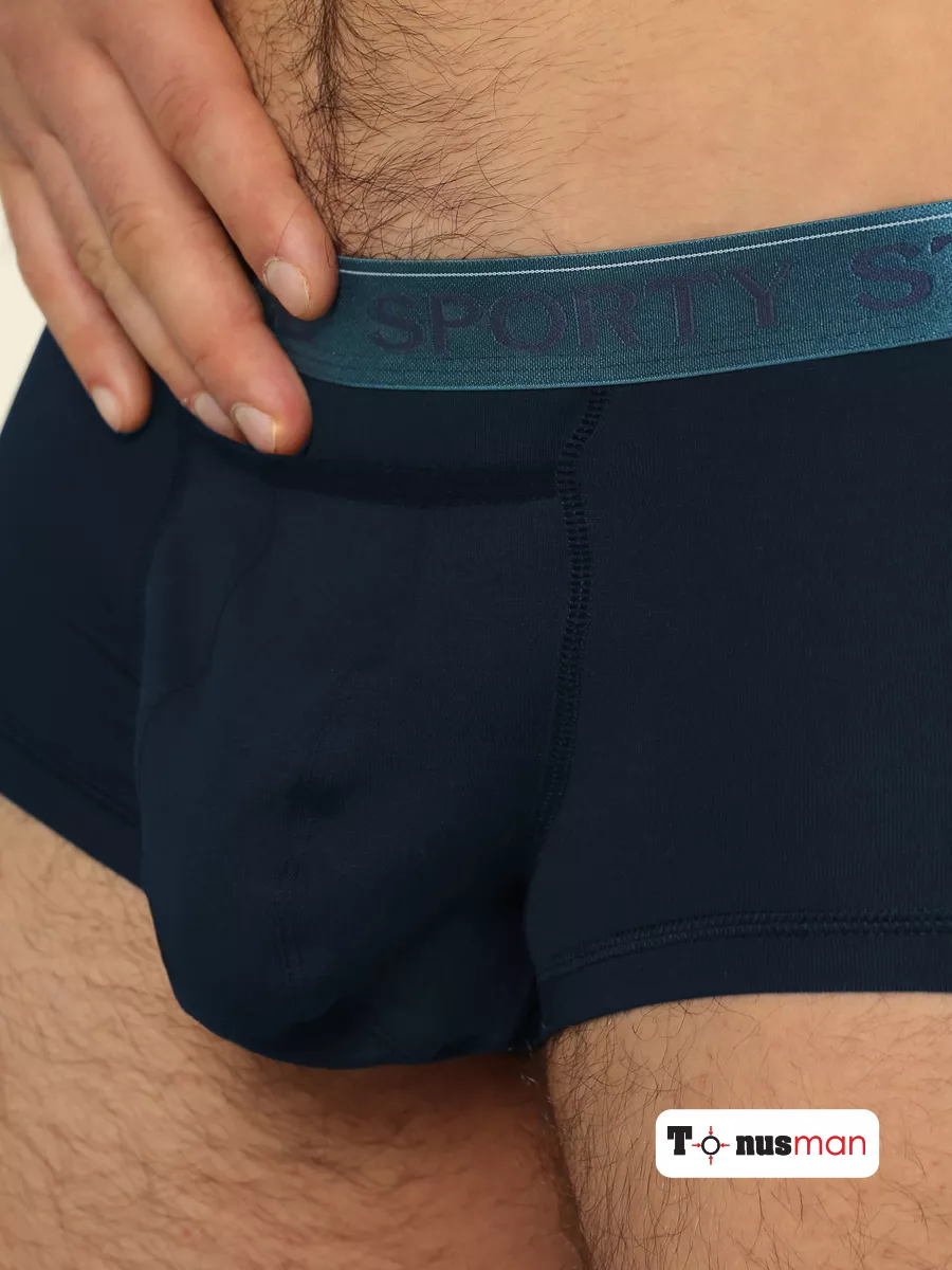 Трусы мужские с анатомическим карманом боксеры синий