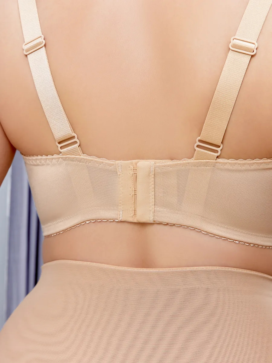 Бюстгальтер кружевной на косточках с мягкой чашкой бежевый
