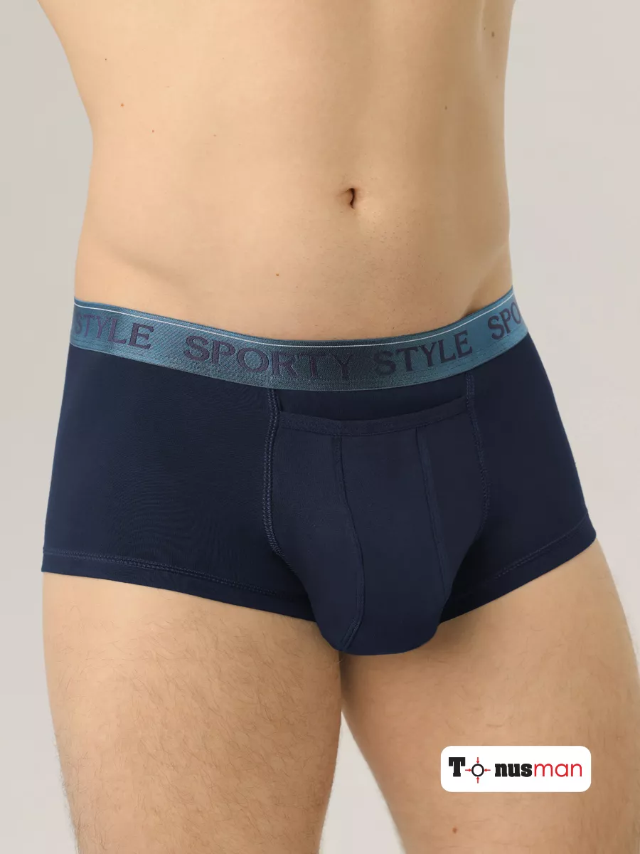 Трусы боксеры хлопок синий