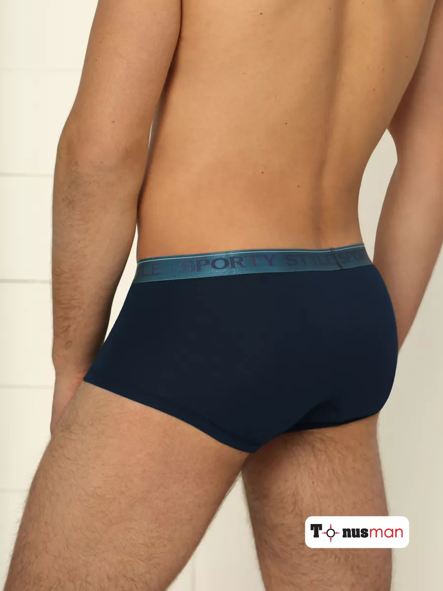 Трусы мужские с анатомическим карманом боксеры синий