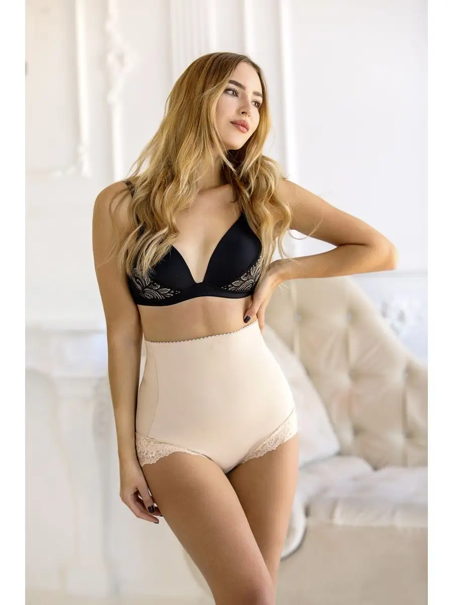 Трусы корректирующие живот утяжка миндаль