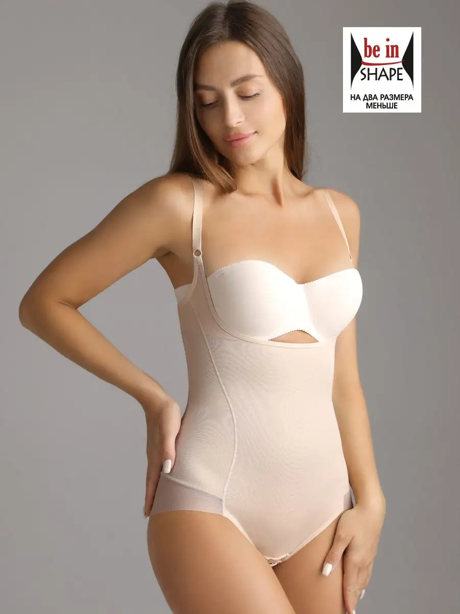 Боди утягивающее торсет бежевый