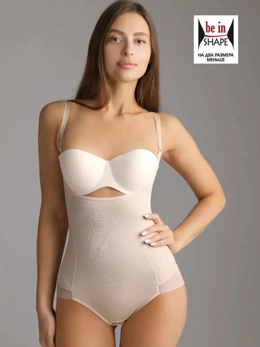 Боди утягивающее торсет бежевый