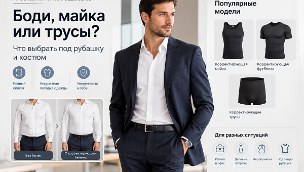 Корректирующее белье для мужчин под рубашку и костюм