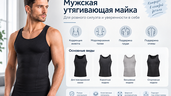 Как выбрать утягивающую майку для мужчин: советы и модели