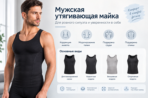 Как выбрать утягивающую майку для мужчин: советы и модели